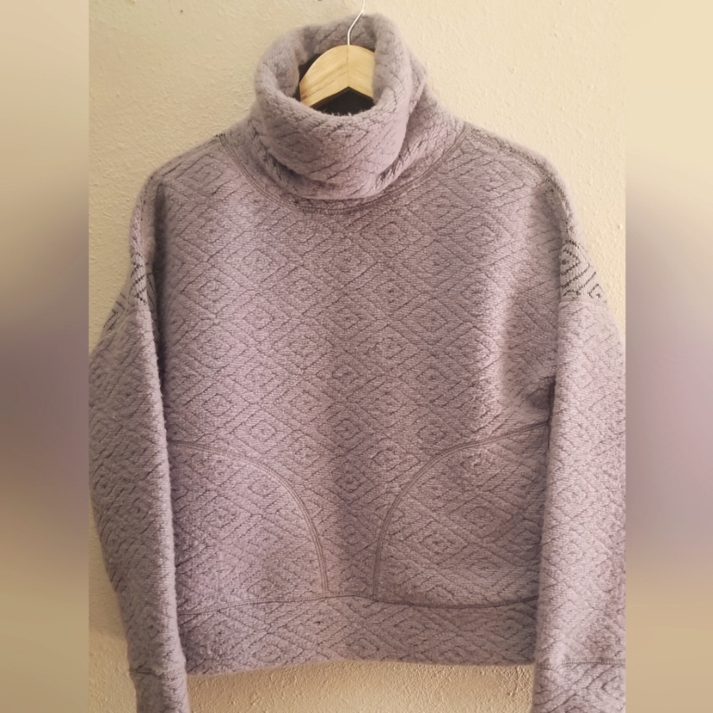 Prana Women's Textured Turtleneck dusty lavendar Sweater size XS
